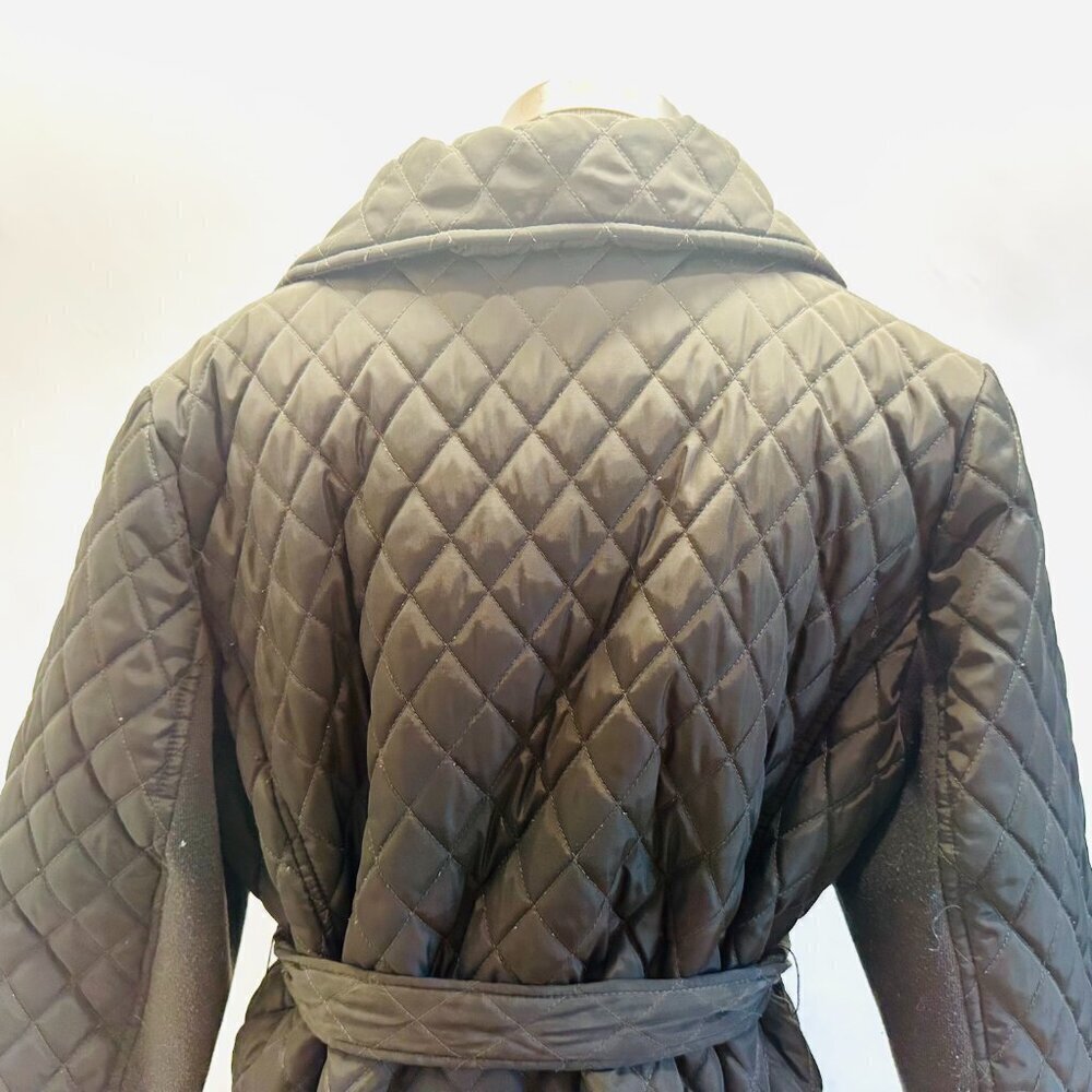 WESTPORT Button Down Snap Button Tie at the Waist Green Quilted Jacket Size 1X - Picture 6 of 12